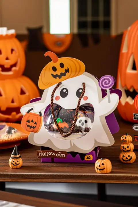 ハロウィンケーキボックス【ジャック・オー・ランタンデザイン・手提げ小物入れ】