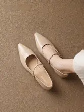 女性用 浅口パンプス【通気性・尖ったつま先・フラットデザイン・カジュアルシューズ】