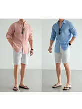 イタリアンスタイルの高級感あるリネン製ショートパンツ【夏用・快適でゆったり】