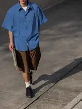 NOEARS クリーンフィット 霧青色 ポケット付き ショートスリーブシャツ【夏用・ラフフィット】