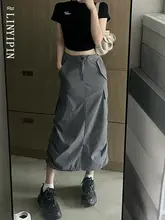 アメリカンレトログレーの女性用ワークウェアスカート