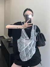 レディース 夏用 透かし編みデザイン Tシャツ【ゆったりシルエット・ショートスリーブ・レトロスタイル】