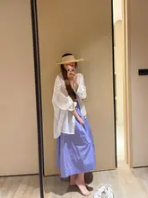 光沢感のある高腰Aラインスカート【爽やかで快適・スタイル】（セットアップ対応）