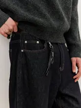 Aラインデザインのデニムパンツ【手縫いステッチ・防褪色・クリーンフィット】