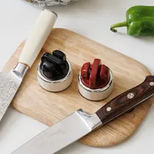 吸盤付き丸型包丁研ぎ器【キッチン用・簡単操作・包丁＆ハサミ対応】