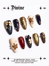 昭和レトロデザイン 高級ハンドメイド ネイルチップ【着用タイプ】