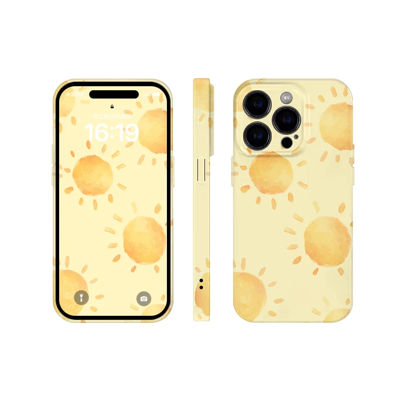 オレンジ色のシンプルなスマホケース【iPhone・Huawei・Xiaomi対応】