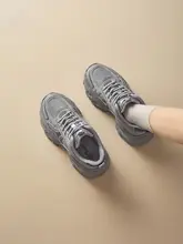 平底ハイヒールレースアップシューズ【丸いつま先・素材コンビネーション・冬用】