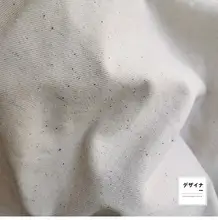 素朴なデザインの純綿米白色ドット柄パンツ【厚手生地・スラブ織り】