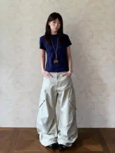 デザイン性の高いツータックワイドパンツ【男女兼用・カジュアル・機能的ポケット】（セットアップ対応）
