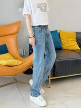 アメリカンスタイルのストレートワイドデニムパンツ【春秋用・メンズ・トレンドデザイン】