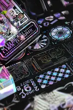 PETマスキングテープ オーロラ ジオメトリック サイバーレーダー 泡柄 手帳 デコ グカ 文具 「moodtape」