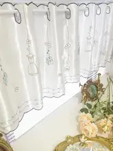 遮光機能付き プリンセス風 小花柄 短いカーテン【キッチン用・ショートタイプ・小窓用】