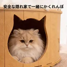 毛毡製の猫用爪とぎと巣に統合したキャットトンネル【大容量・耐久性・複数猫対応】