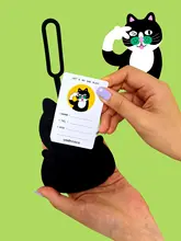 かわいいデザインのPVC製荷物タグ【紛失防止・保護カバー】