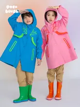 デザイン性抜群の小鹿アートシルエットプリント雨具【男女兼用・中長丈・防水】