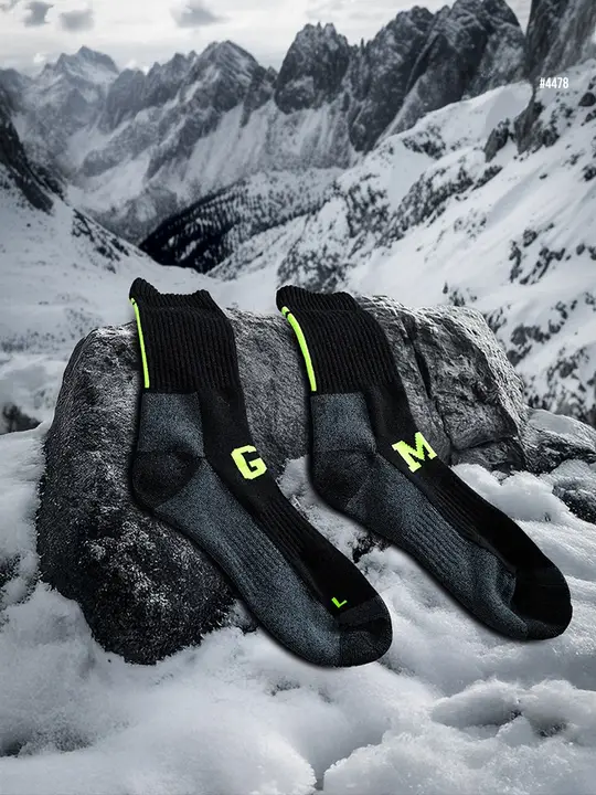 Monster Guardians ウィンターアウトドア用保温ウールスポーツソックス【厚手・滑り止め・耐磨耗・通気性】