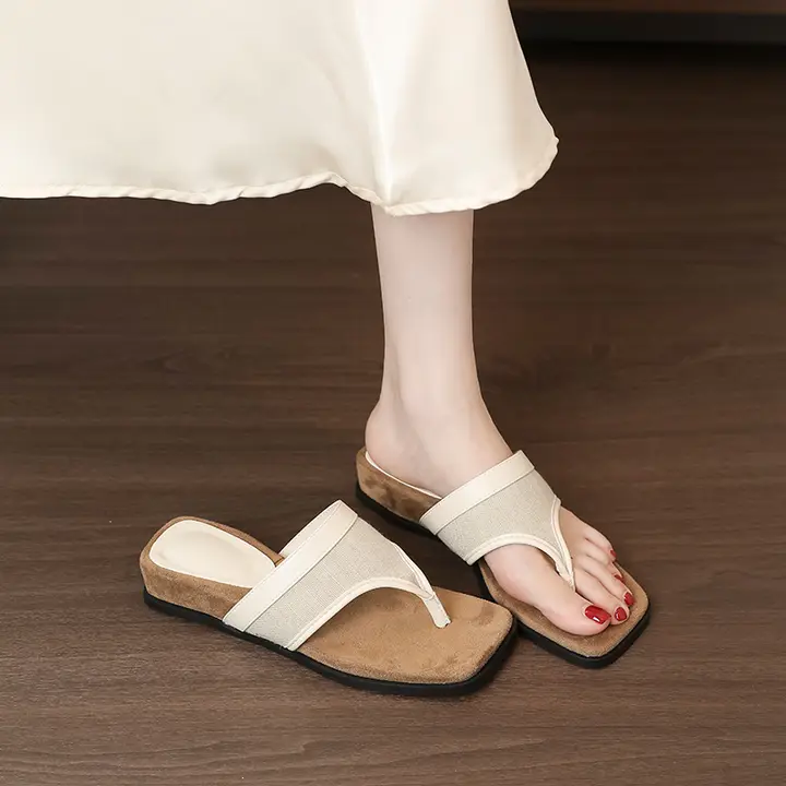フレンチスタイルのヒール付きサンダル【厚底・柔らかい底・女性用】