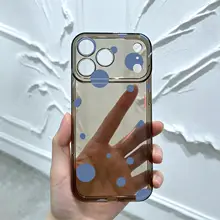 シンプルなハートドットデザインのスマートフォンケース【iPhone用・柔らかい素材対応】