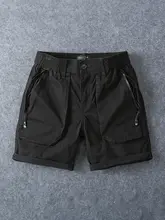 コットン製 メンズカーゴショートパンツ【夏用・ストレート・伸縮性・多ポケット・フィット】（セットアップ対応）