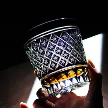 江戸切子風の高級クリスタルグラス【紫曜・ウイスキー用・ギフトにも最適】