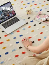 防水防汚機能付き リビング用ラグマット【クリームカラー・お手入れ簡単・子供向け・ベッドサイド用】