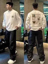 アメリカンストリートスタイルのレトロプリント長袖Tシャツ【秋冬用・コットン100%・重厚感あり】