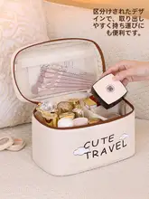コスメポーチ アメニティポーチ レディース 仕切り付き 大容量 かわいい 持ち運び便利 出張 旅行 メイク道具収納 リップ コスメブラシ