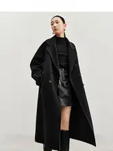 極上の柔らかさのダブルブレストコート【オーストラリアウール・シンプルデザイン・女性用】