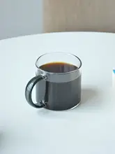 ハンドル付き底面平らな耐熱グラスカップ【高 borosilicate ガラス・電子レンジ対応・ミルク用・小サイズ】