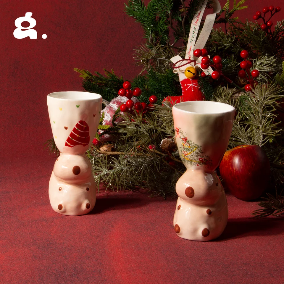 CONGSTUDIO 限定かわいいカピバラ手描き陶器マグカップ【クリスマスギフト・ハンドメイド】