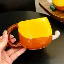 可愛い笑顔の表情マグカップ【陶器製・朝食用・高いデザイン性】