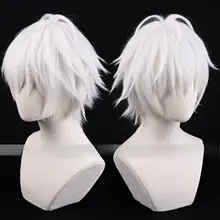 コスプレ用 白色反翘ウィッグ【催眠麦克フォンスタイル】