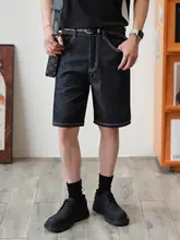 清涼感のあるデニム素材のメンズカジュアルショートパンツ【薄手・洗濯可能】