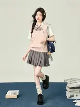 ニットベスト セットアップ レディース 半袖 プレッピースタイル JK制服 コーデ 春夏