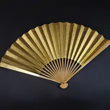 華やかな金箔が施された中国風折り扇【玉竹製・入門用】