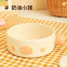 猫用陶器食器【防止こぼれ・飲食用・かわいいデザイン・犬・猫兼用】（セットアップ対応）