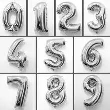 英文字母アルミ製バルーン【誕生日パーティー装飾用・小型・数字デザイン】