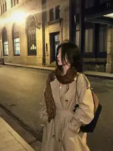 クラシックなダブルブレストコート【春秋用・翻り襟・中長丈】