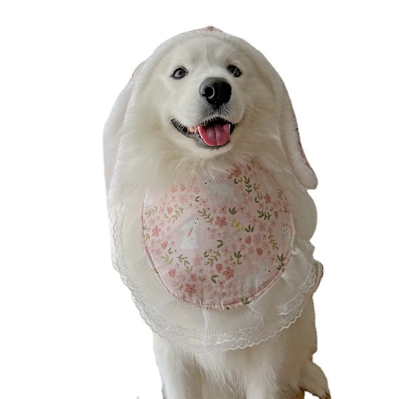 犬用お正月コスチューム：サモエド・ラブラドール対応のかわいいよだれかけで季節感を演出