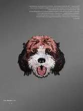 犬の頭の布パッチ【動物刺繍・リペア用・自己粘着タイプ】