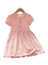 子供用 夏のワンピース【半袖・ポロ襟・コットン・プリンセススタイル】（セットアップ対応）