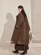 レトロチェックデザインのウールコート【厚手・保温・二通り着用可能】