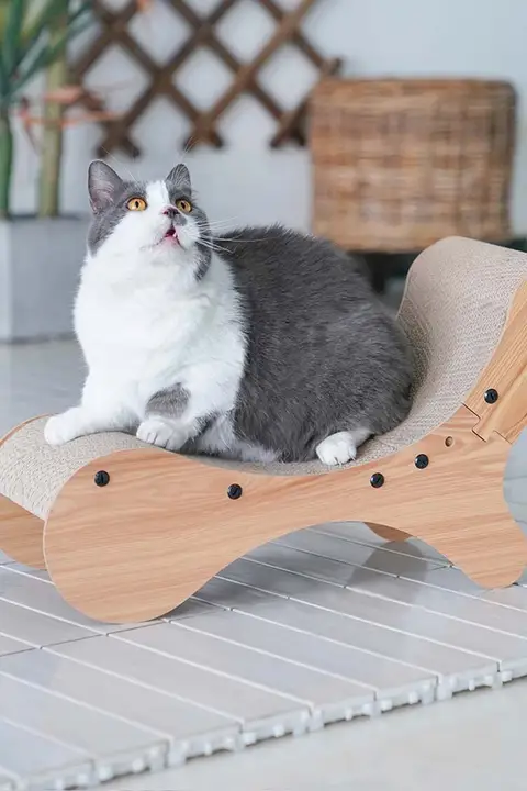 宅猫酱 ペット用キャットソファ兼爪研ぎボード【厚手・サポート付き・猫用】