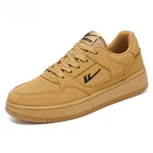 レザー製 レディース スニーカー【カジュアル・復古風・小麦色】