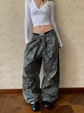 アメリカンレトロ迷彩カジュアルパンツ【男女兼用・立体ポケット・極上の柔らかさ・ワイドフィット】（セットアップ対応）