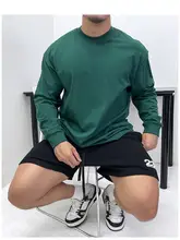 着心地抜群のコットン長袖Tシャツ【ルーズフィット・小さめの襟・春秋用】