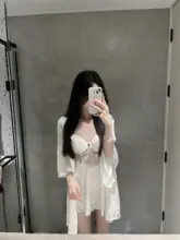 フランス風レトロ刺繍レーススリップパジャマ【セクシーなバックデザイン・女性用】