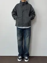 深いブルーのリラクシングデニムパンツ【春秋用・ストレート・ゆったり体型カバー】