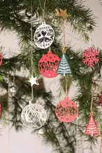 クリスマスツリー用天然木製オーナメント【DIY装飾・精巧な吊り下げタイプ】